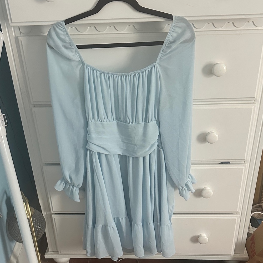 Light Blue Off-Shoulder Dress